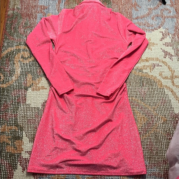 Good American Sparkle Mini Dress – Size 2 | Hot Pink Metallic Knit | Like New - Picture 8 of 8